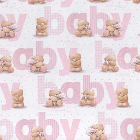 Baby Pink Forever Friends Gift Wrap